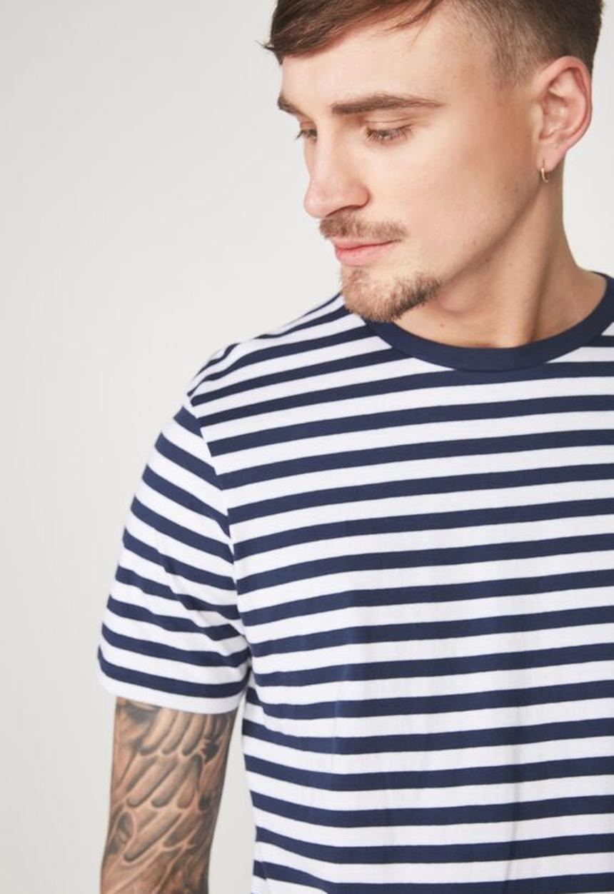 Cotton On - Tbar premium crew - white & navy 