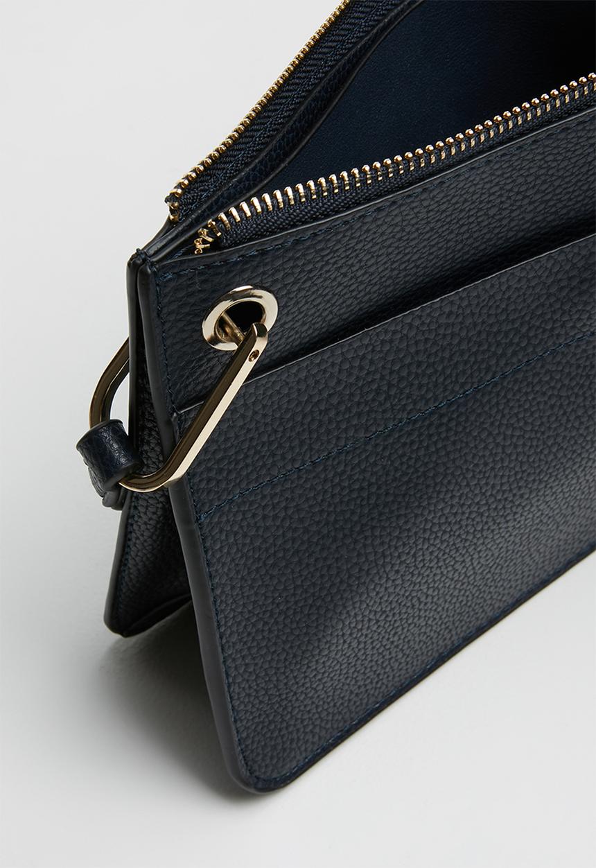 MANGO - Textured envelope bag - navy