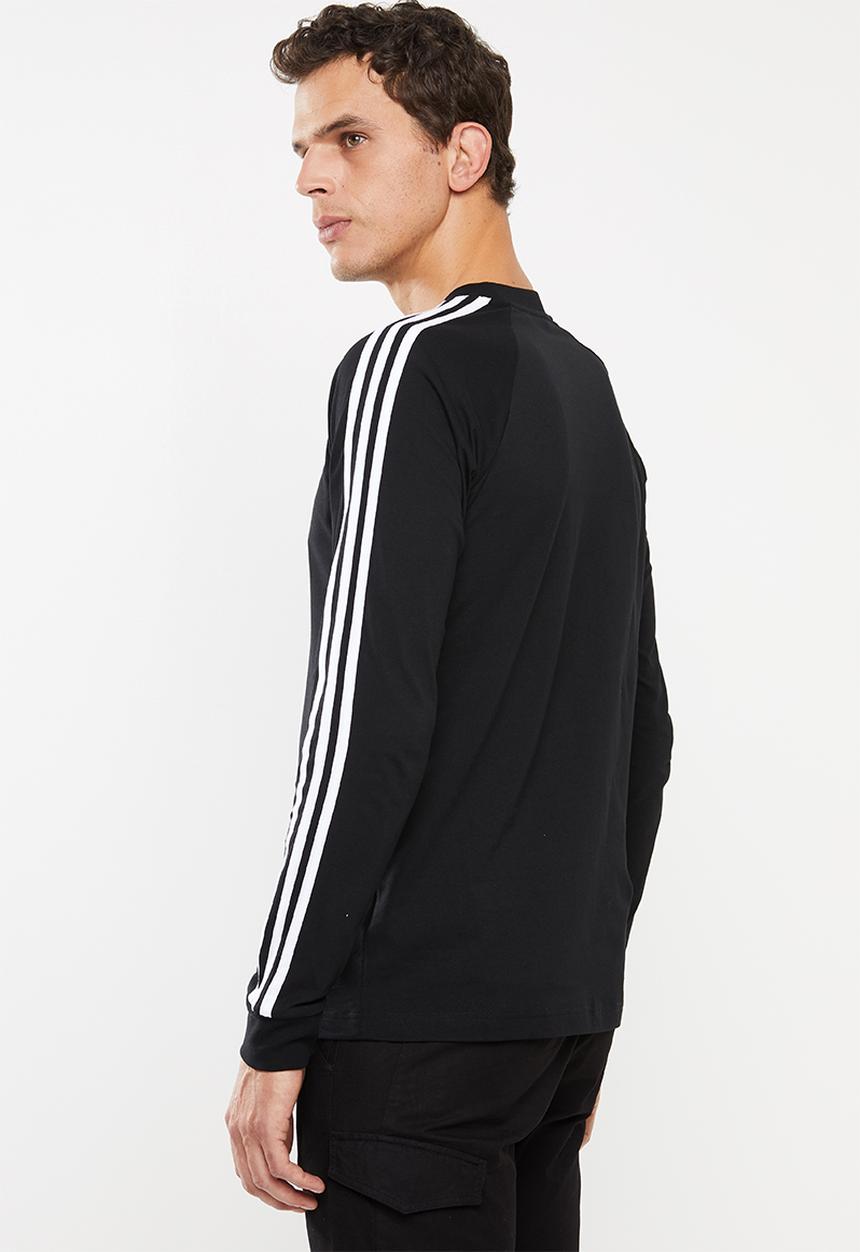 adidas Originals - 3 Stripes long sleeve crew tee - black