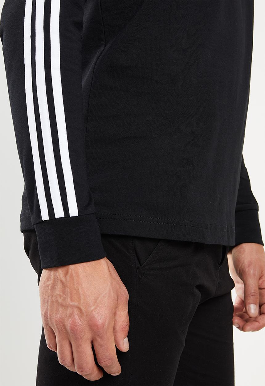 adidas Originals - 3 Stripes long sleeve crew tee - black