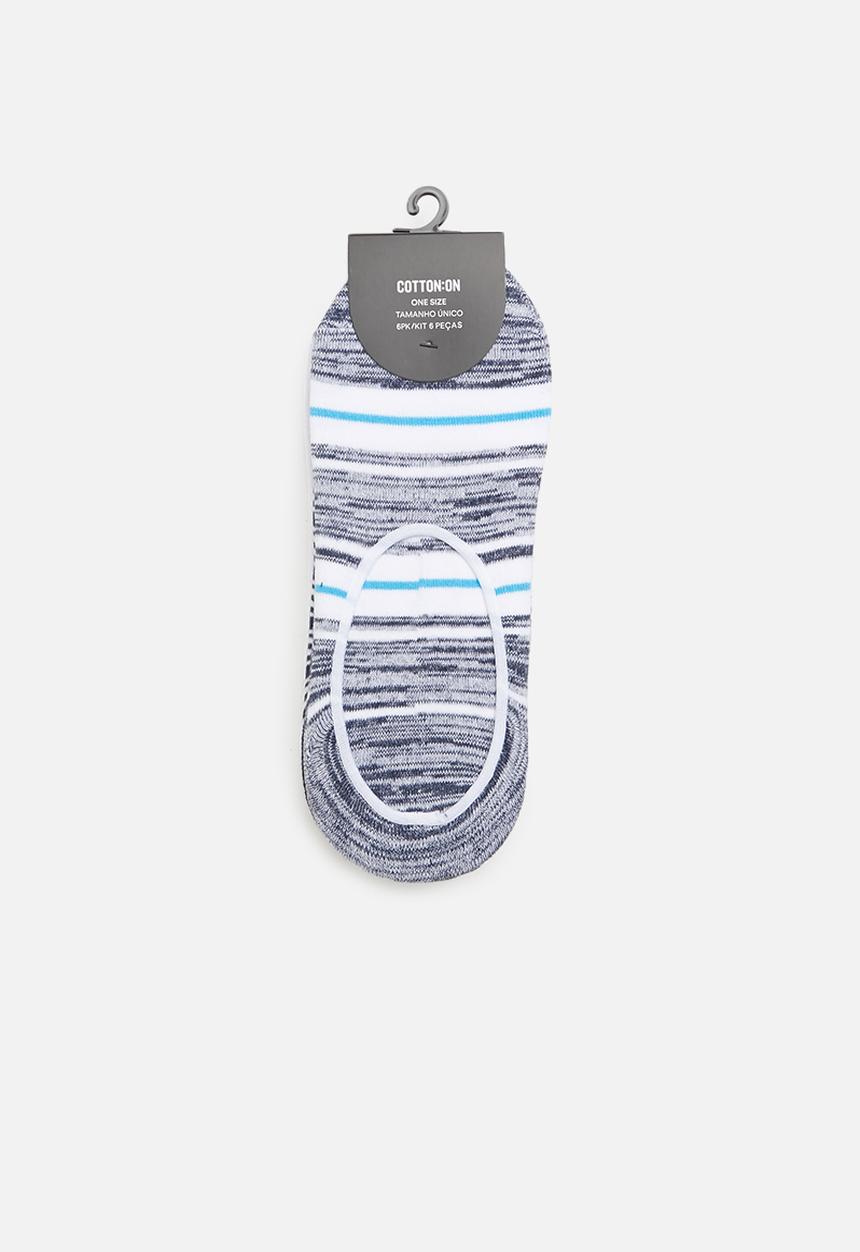 Cotton On - Invisible socks 6 pack - navy & white