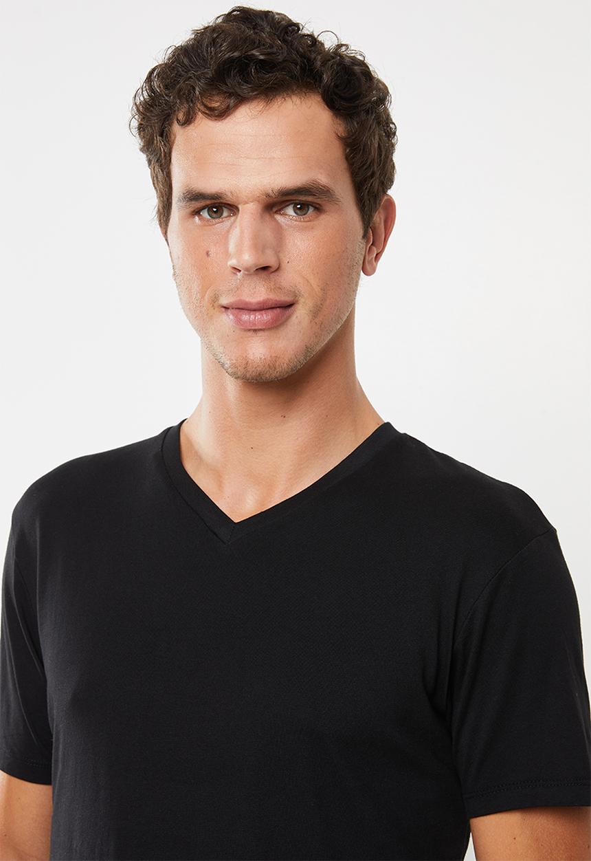 Superbalist - Plain V-neck 2 pack tees - black & white