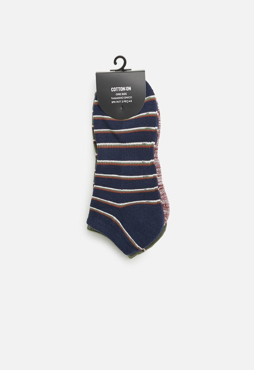 Cotton On - Ankle 3 pack socks - multi