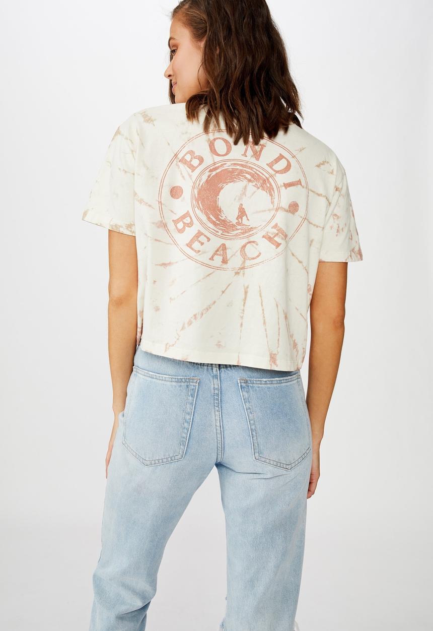 Cotton On - T bar cali graphic tee  - pink & cream