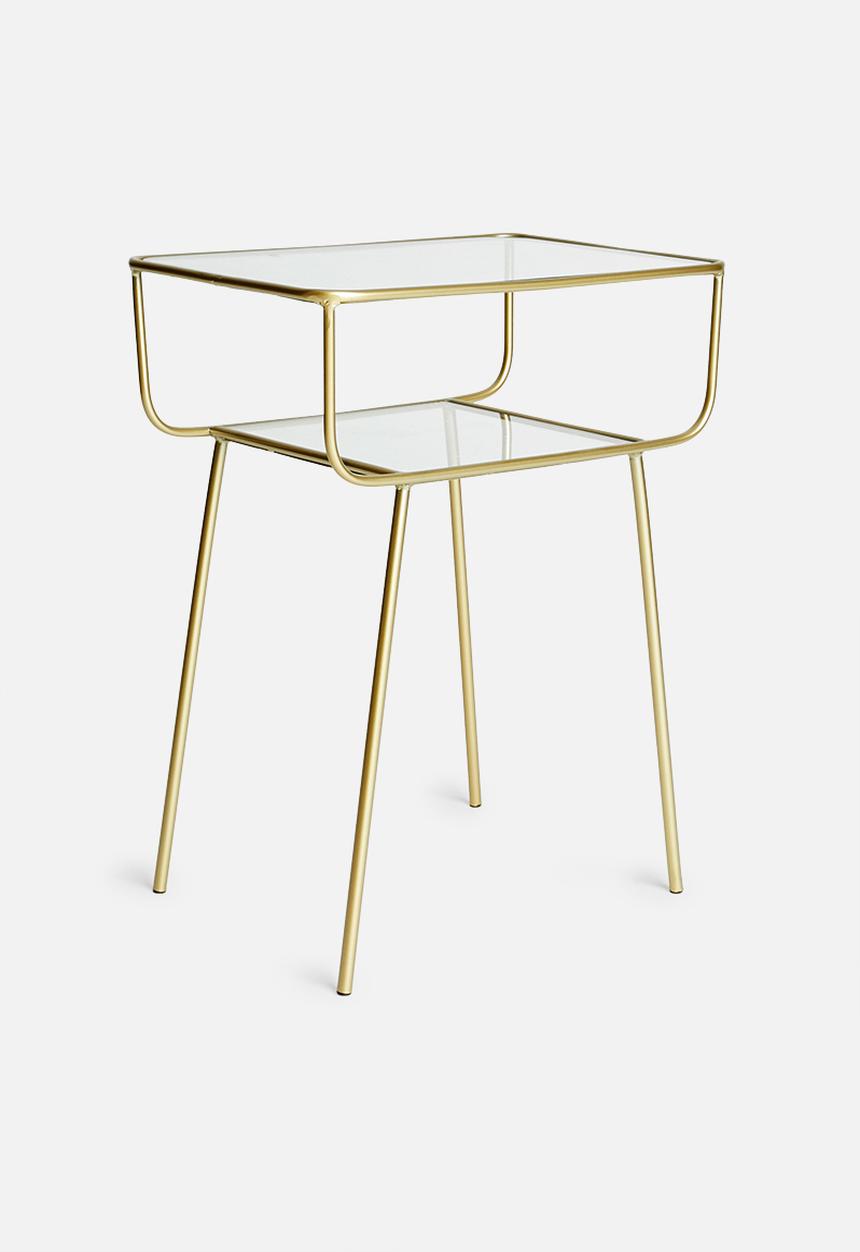Sixth Floor - Tiffany bedside table - gold