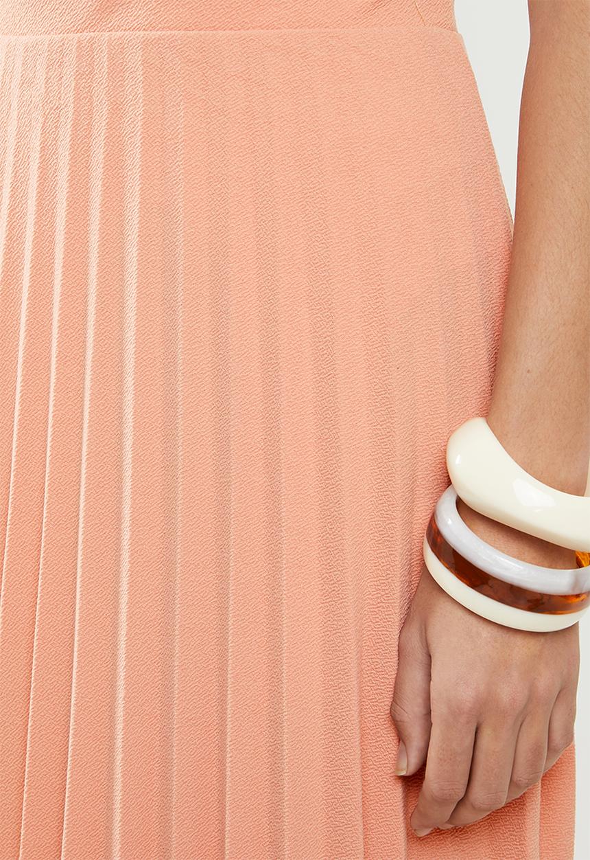 edit - Pleated midi skirt - pink