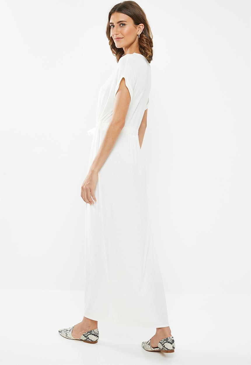 edit - Knot front column dress - cream