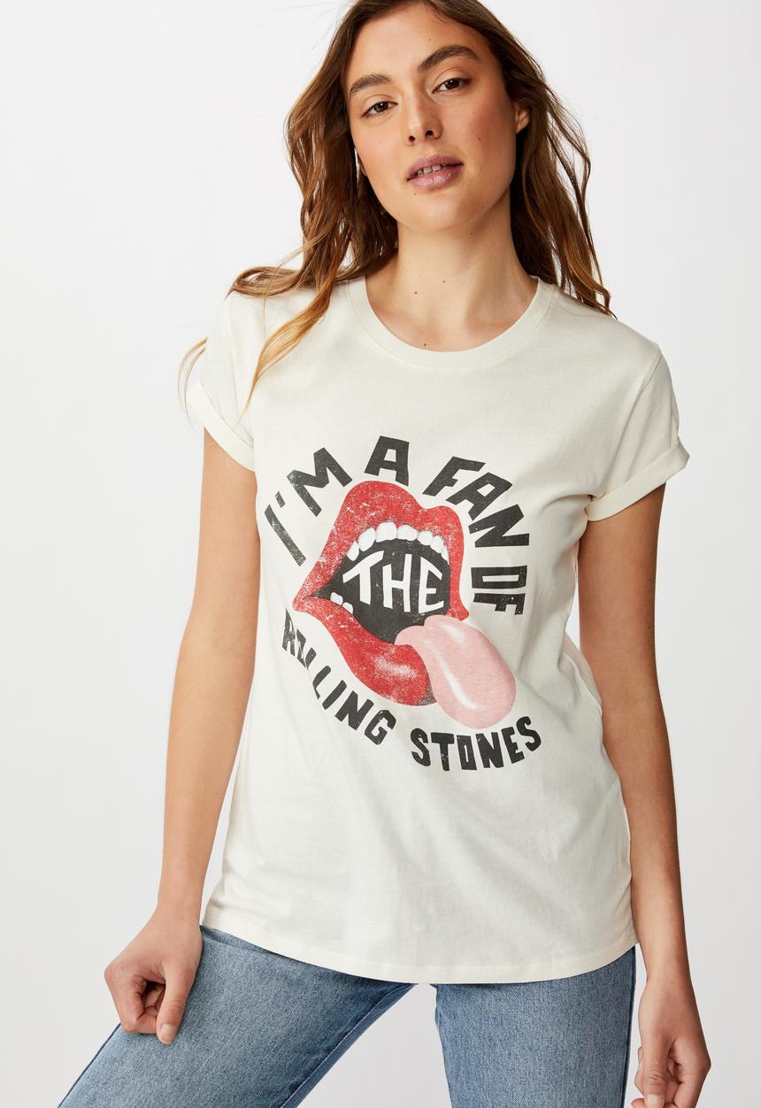 Cotton On - Classic rolling stones tee  - off white 
