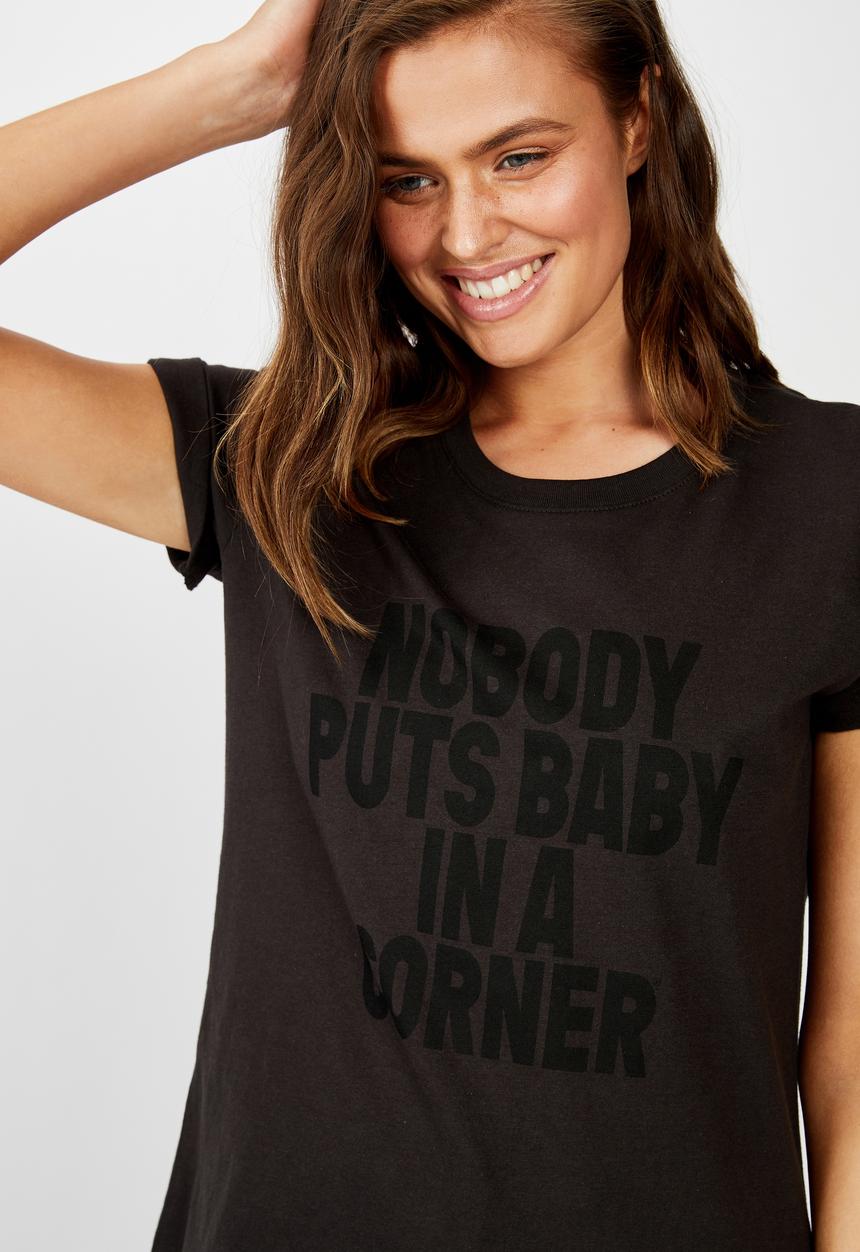 Cotton On - Classic dirty dancing quote tee  - black
