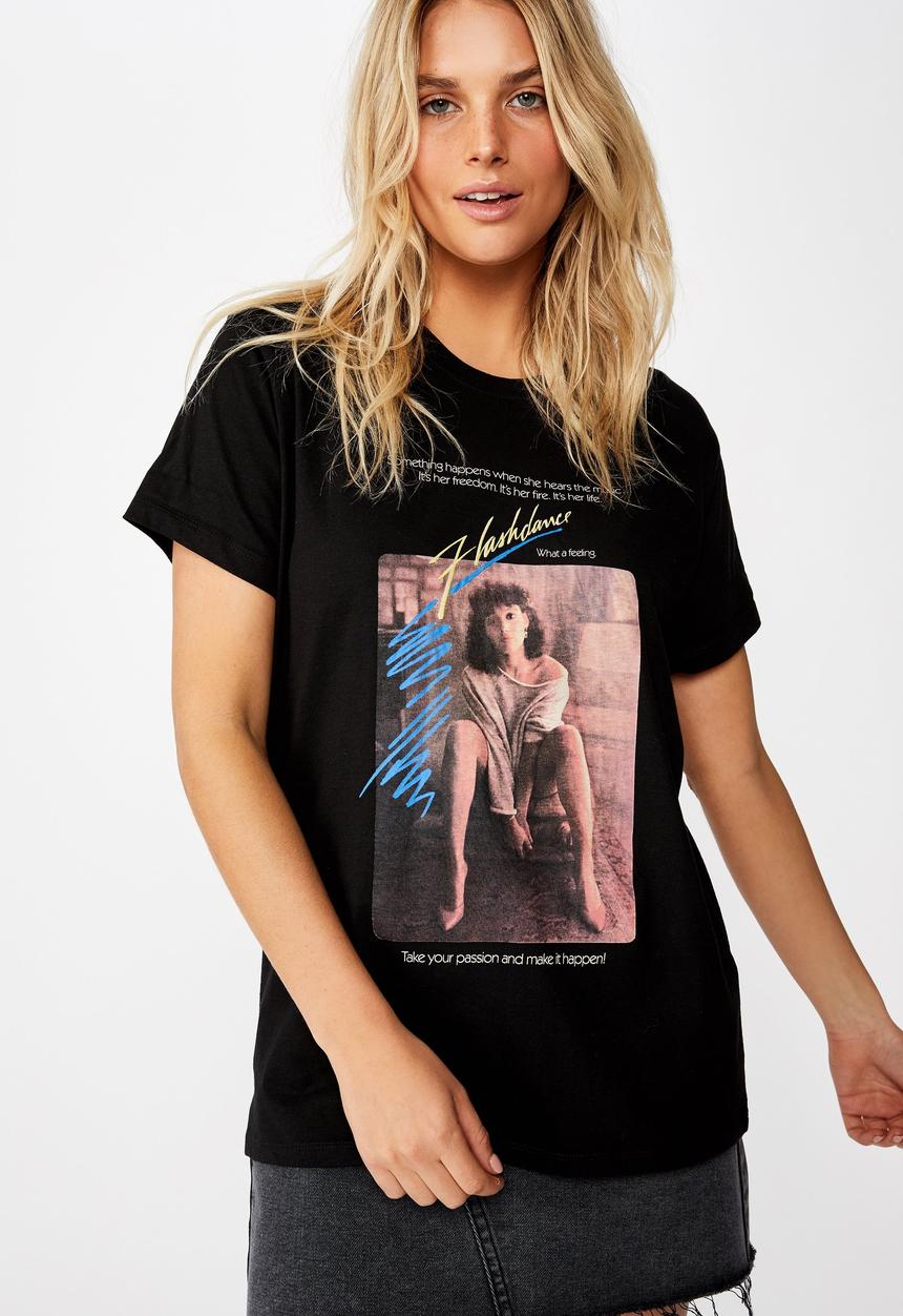 Cotton On - Classic flashdance poster tee  - black