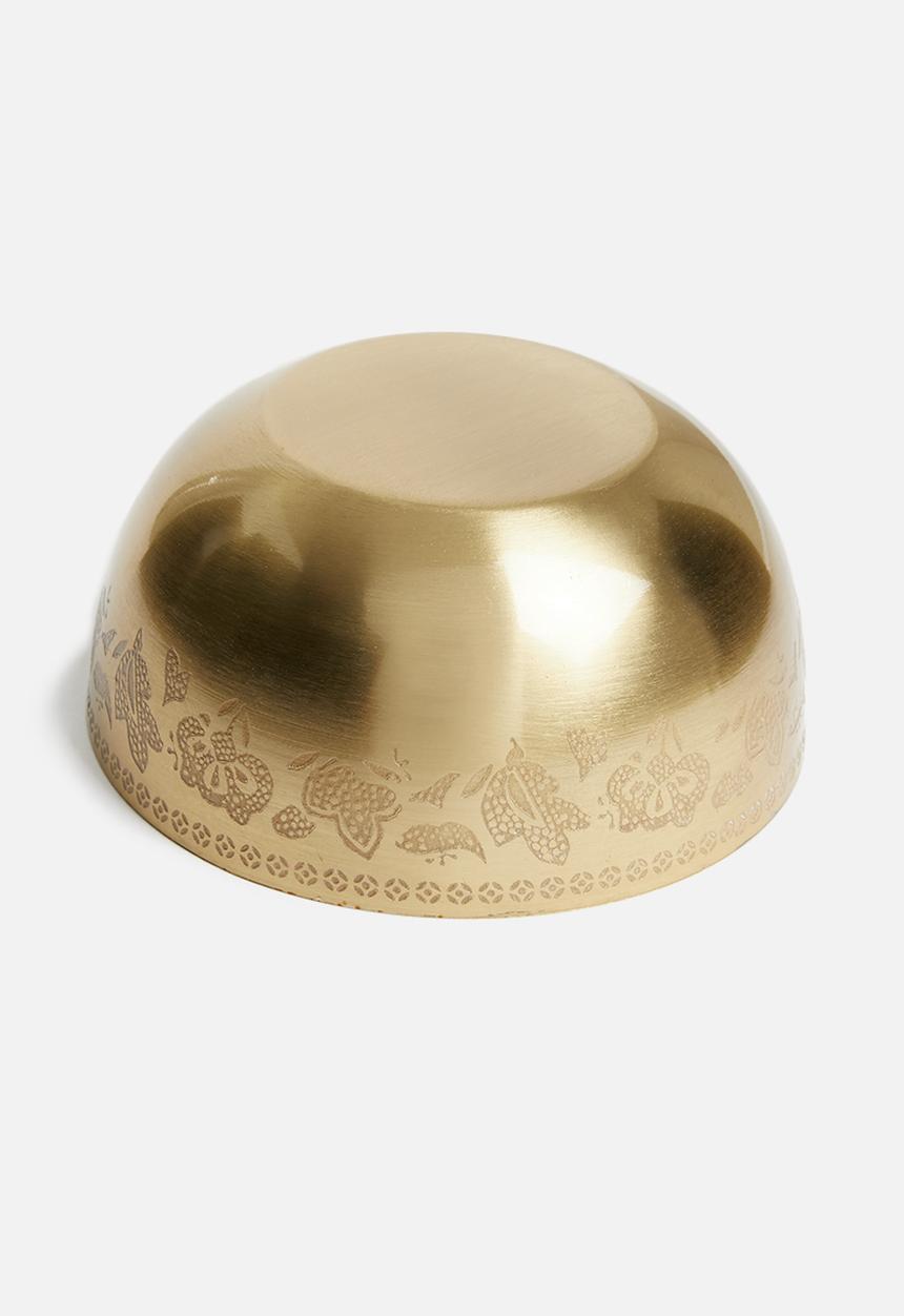 H&S - Etched bowl - gold & blue