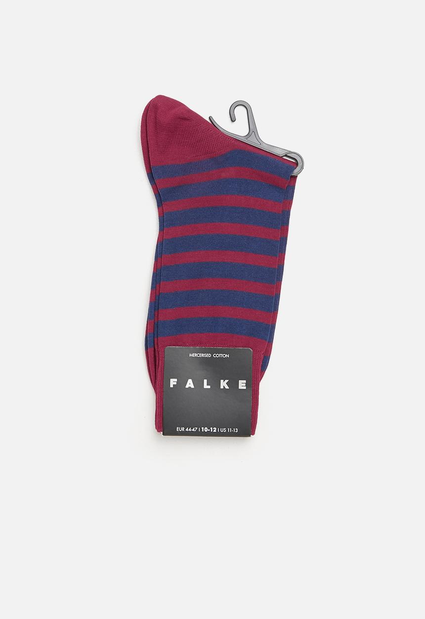 Falke - Falke even stripe socks - blue & burgundy