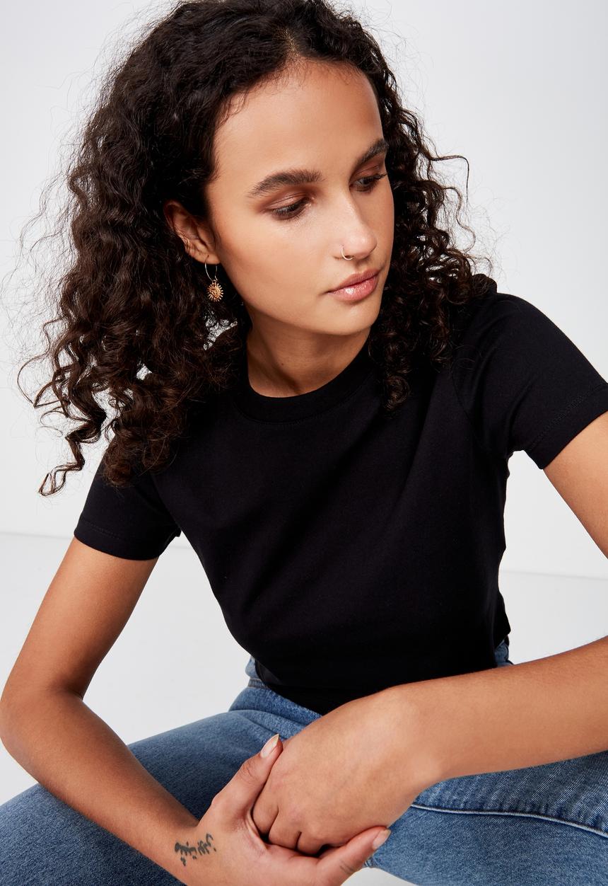 Cotton On - The one baby tee  - black