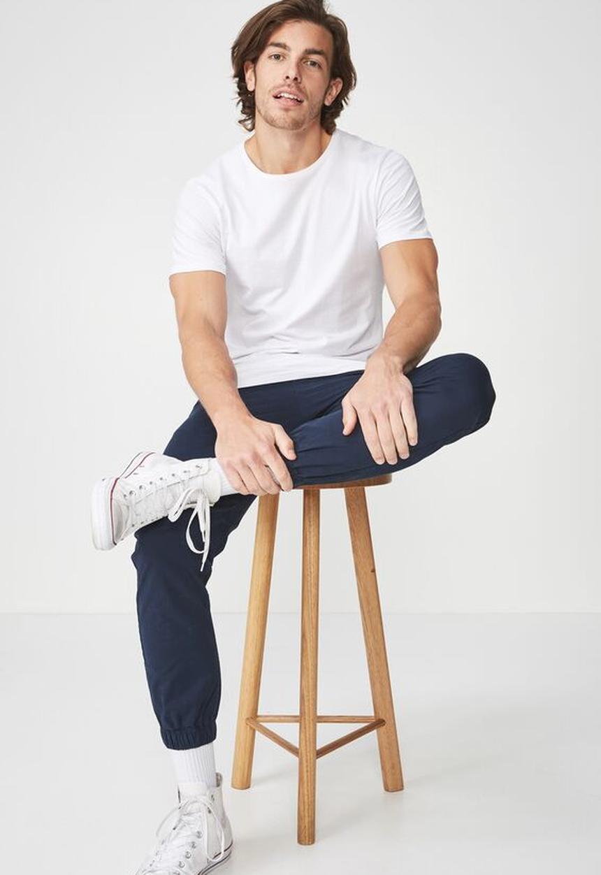 Cotton On - Drake cuffed pant - navy