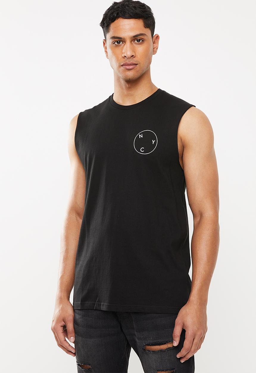 Cotton On - Circle Tbar muscle tank - black