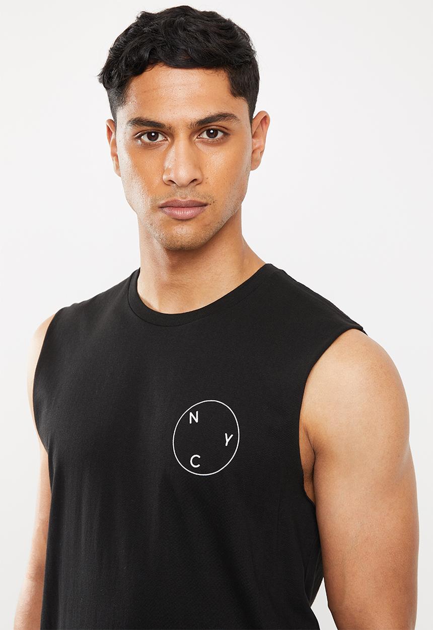 Cotton On - Circle Tbar muscle tank - black