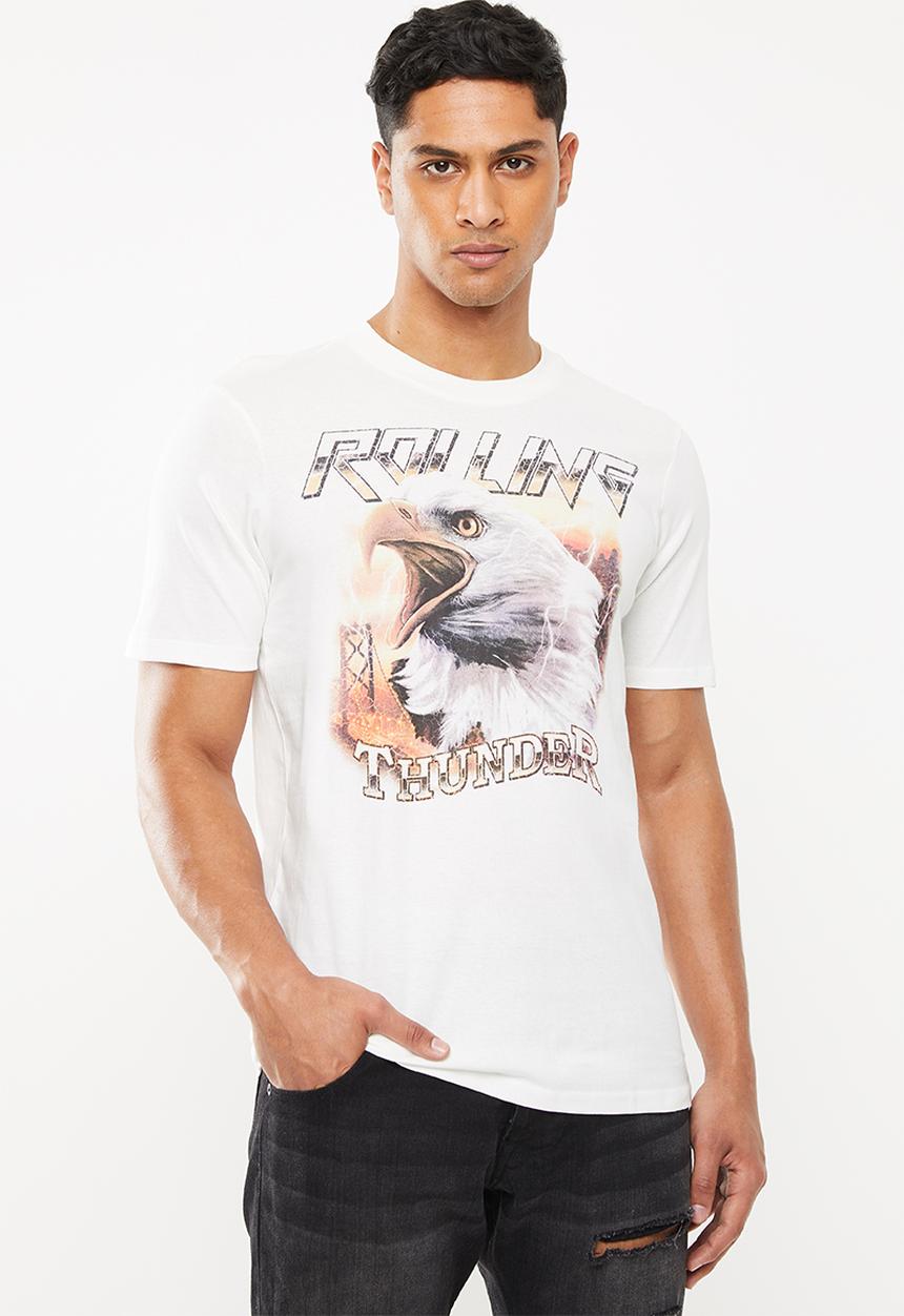 Cotton On - Rolling thunder Tbar moto T-shirt - white