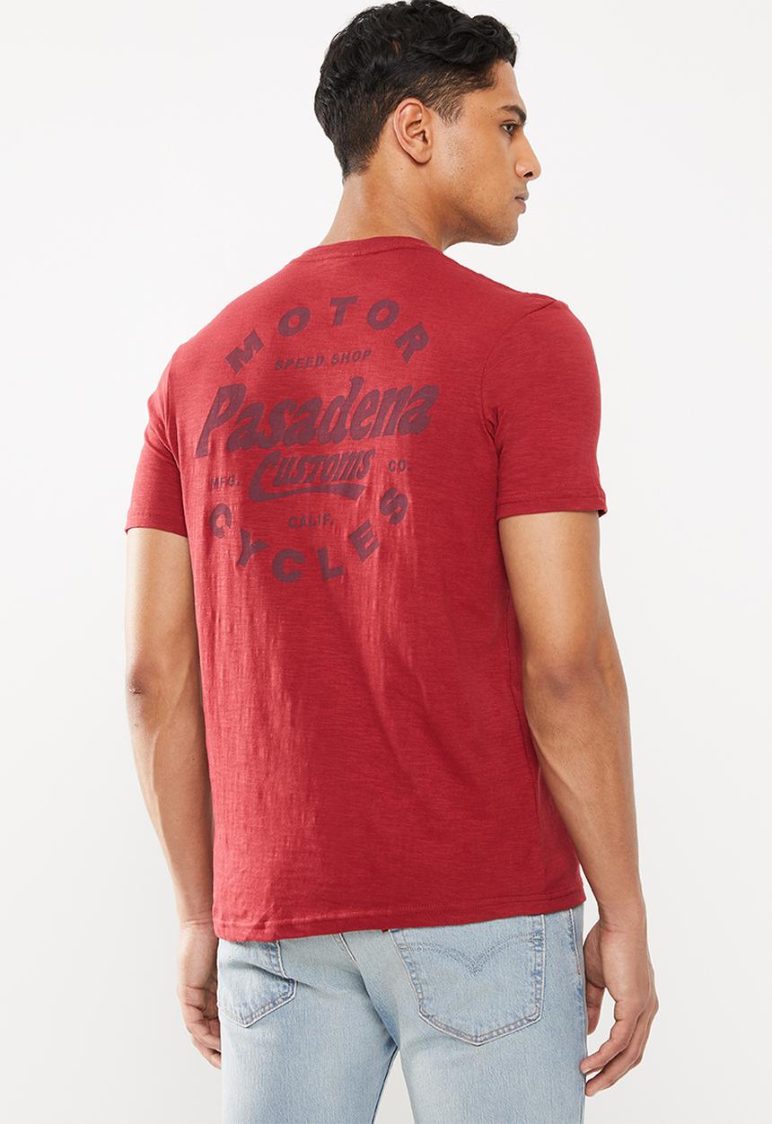 Cotton On - Pasadena customs Tbar moto T-shirt - red