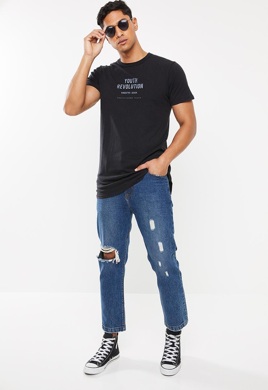 Cotton On - Longline scoop hem - black 