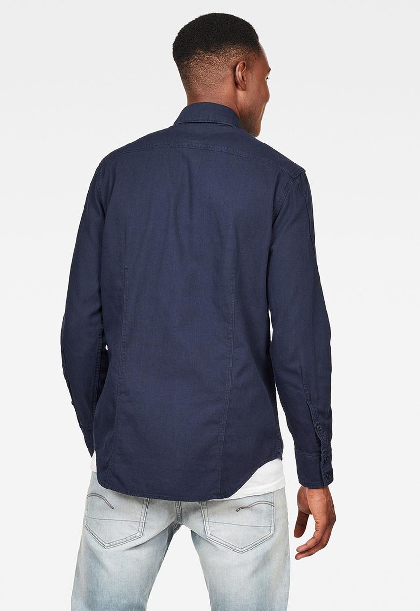 G-STAR - Arc 3d slim shirt long sleeves - sartho blue