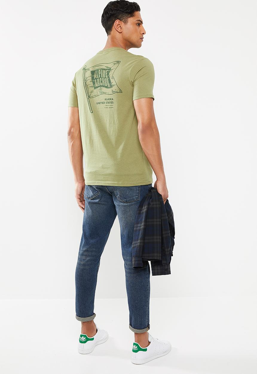 Cotton On - Alpine anchor Tbar souvenir T-shirt - khaki