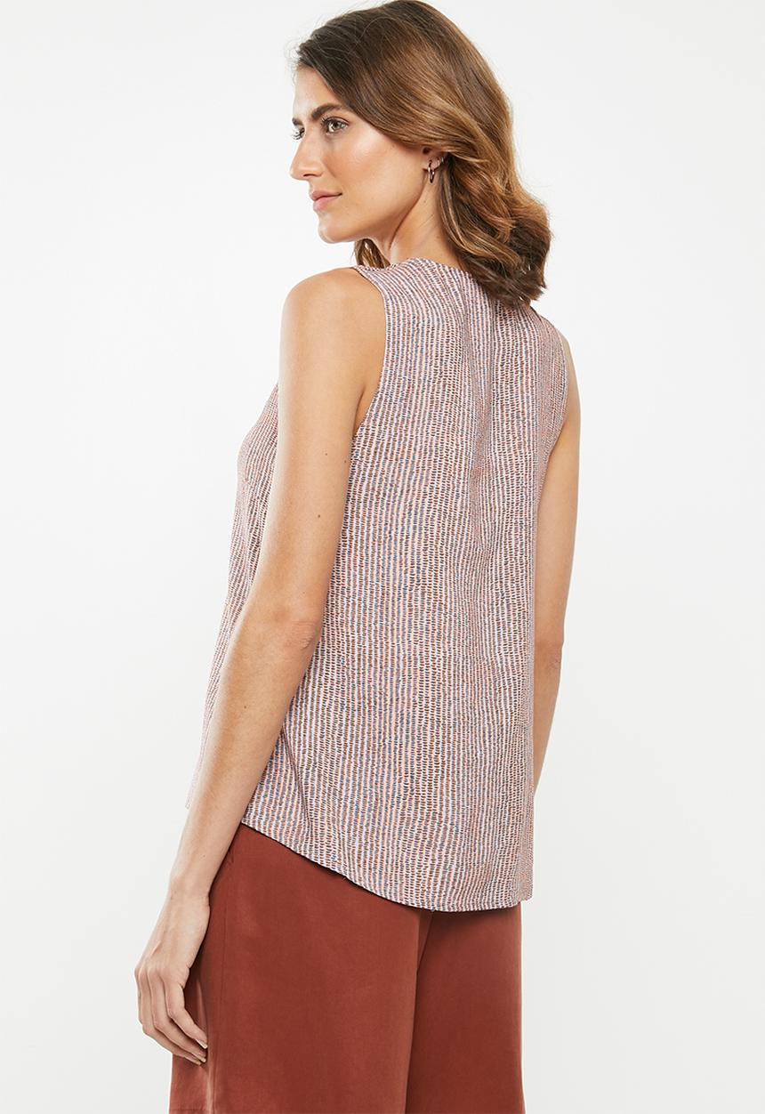 edit - Sleeveless shell top - multi