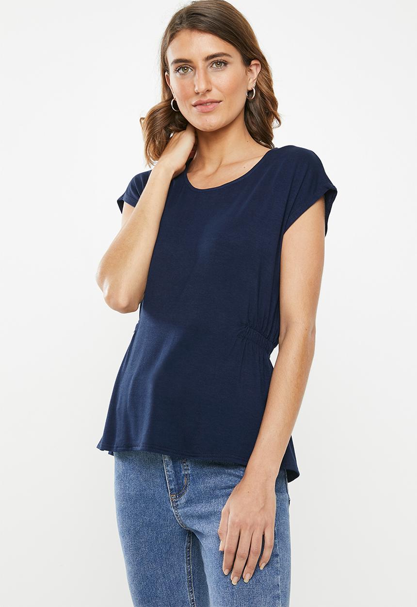 edit - Pleat front top - navy