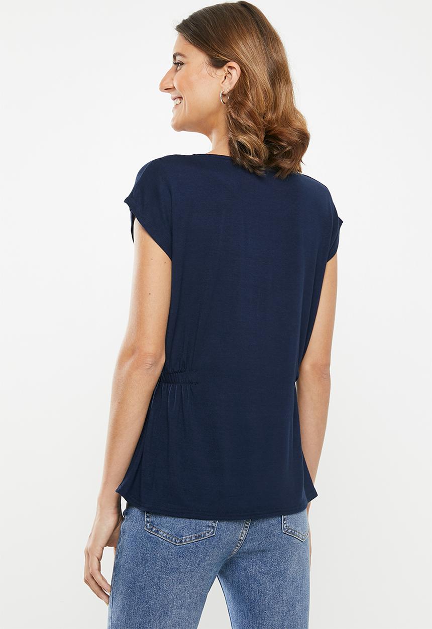 edit - Pleat front top - navy