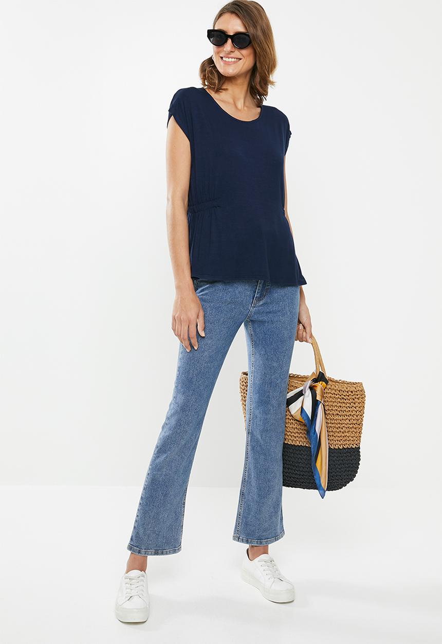 edit - Pleat front top - navy