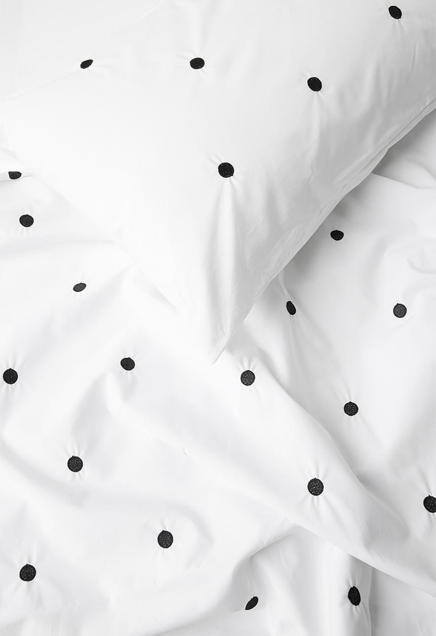 Sheraton Textiles - Doofy dab embroidered duvet cover set - black & white