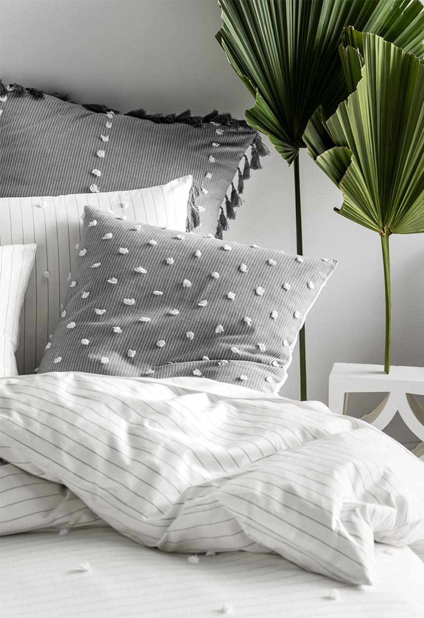 Linen House - Anya duvet cover set - smoke