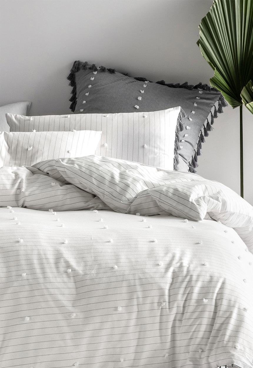 Linen House - Anya duvet cover set - smoke
