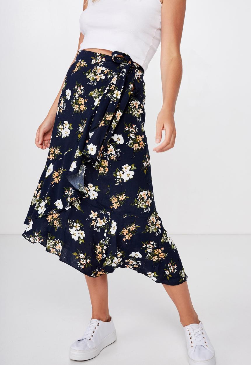 Cotton On - Ella midi skirt  - navy 