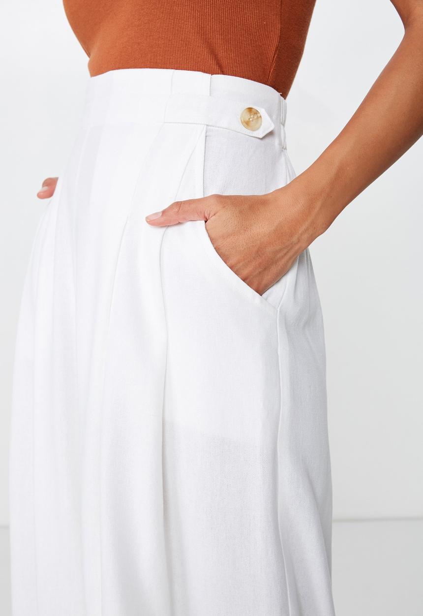 Cotton On - Luna button culotte - white