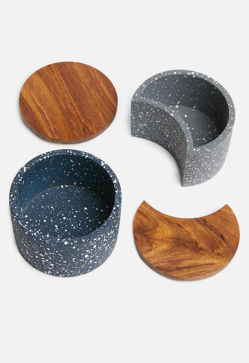 Sixth Floor - Terrazzo storage holders - grey & black