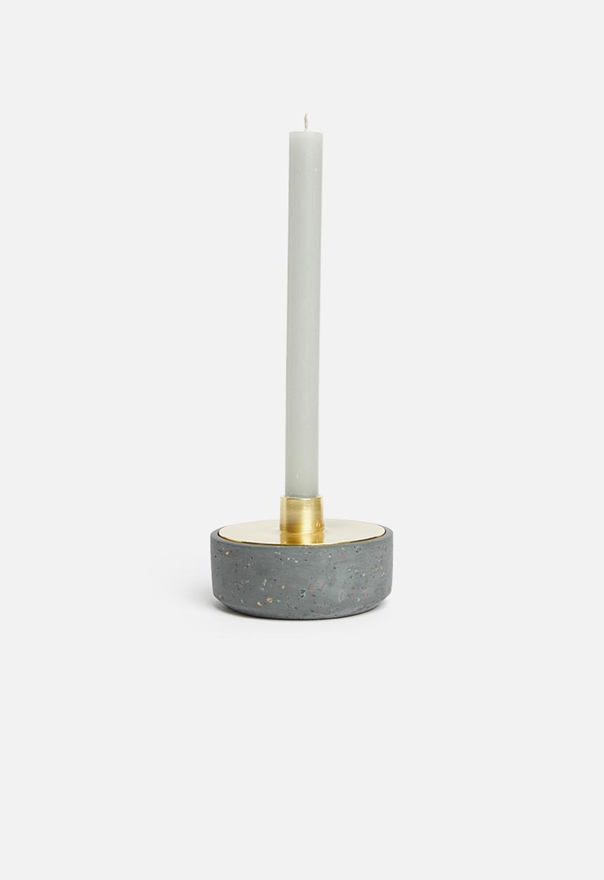 Sixth Floor - Terrazzo trinket candle holder - grey & gold
