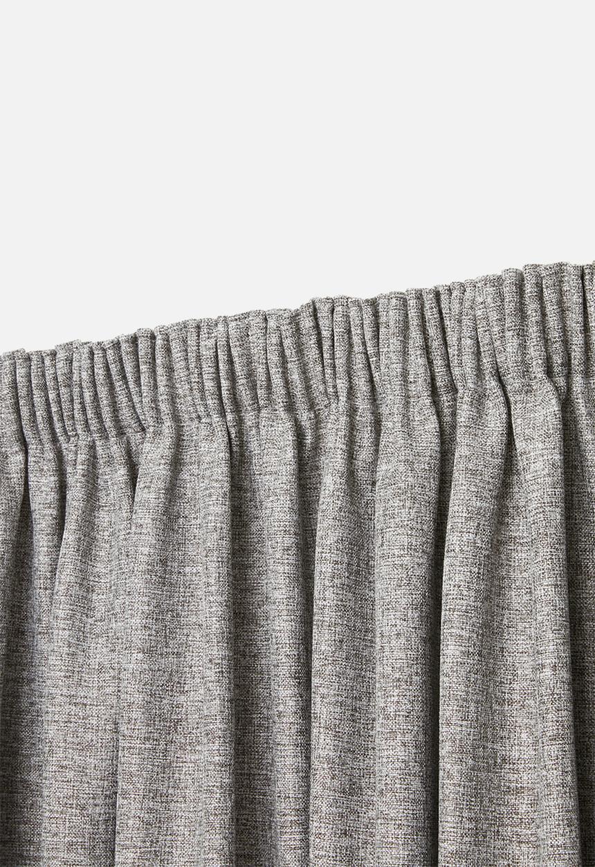 Sheraton Textiles - Manhattan taped curtain - charcoal melange