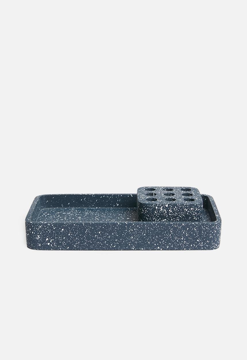 Sixth Floor - Terrazzo desktop organiser set of 2 - black