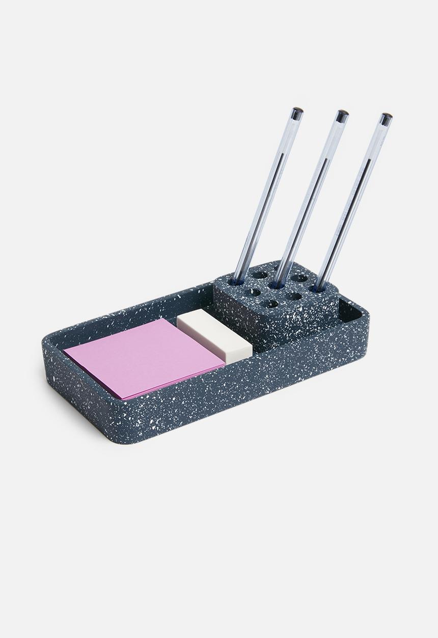 Sixth Floor - Terrazzo desktop organiser set of 2 - black