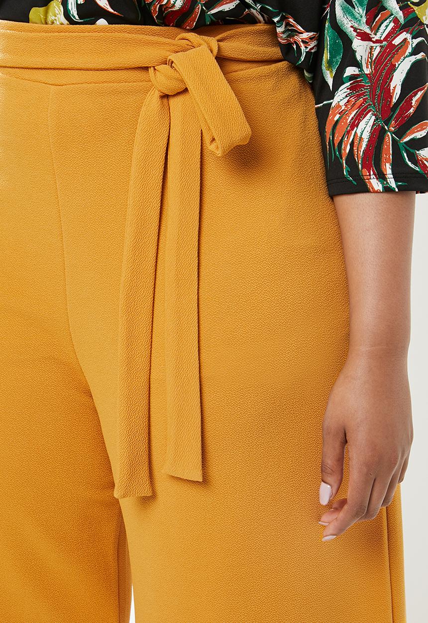 edit Plus - Tie front culottes - yellow