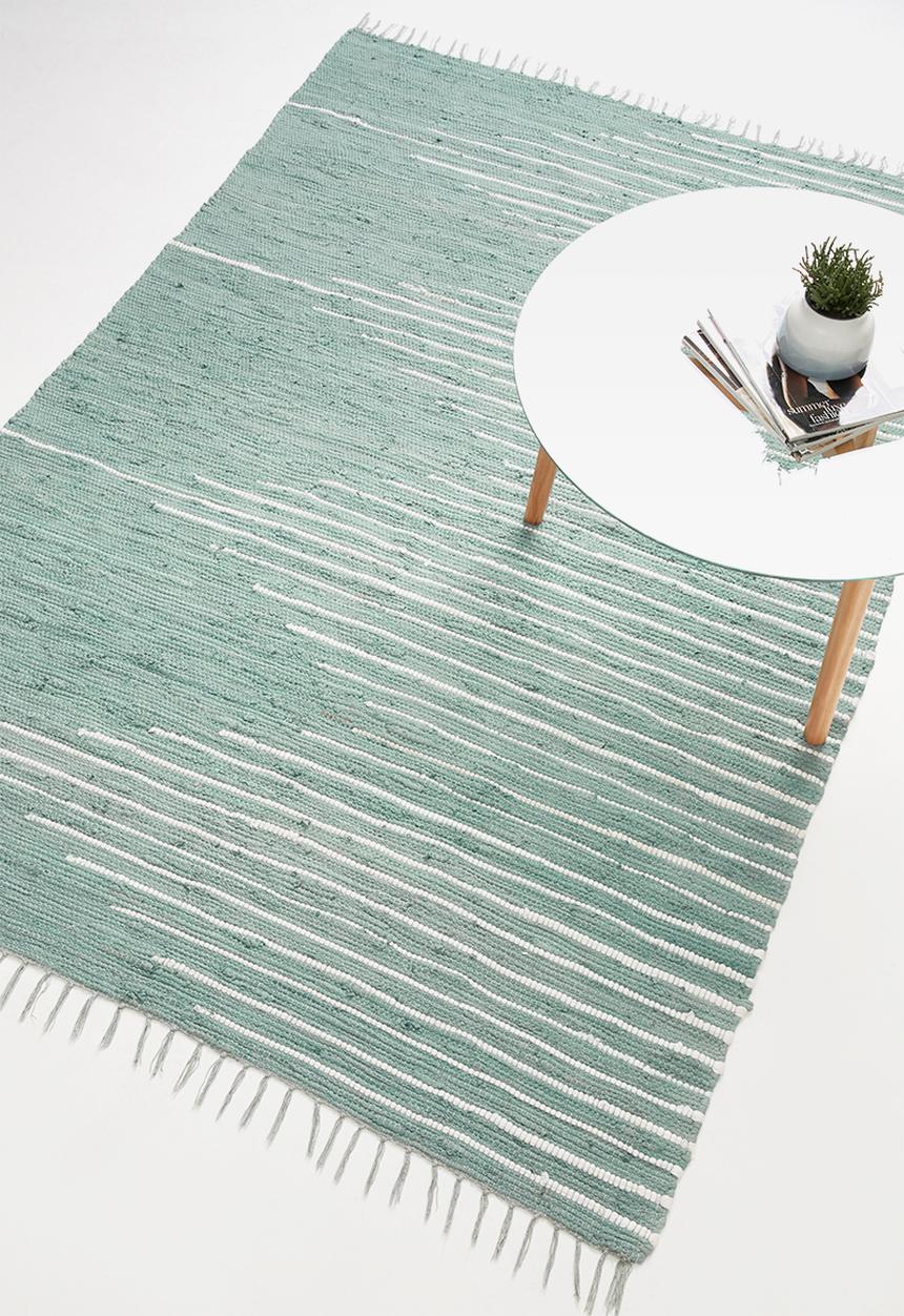 Sixth Floor - Empires chindi woven rug - duck egg