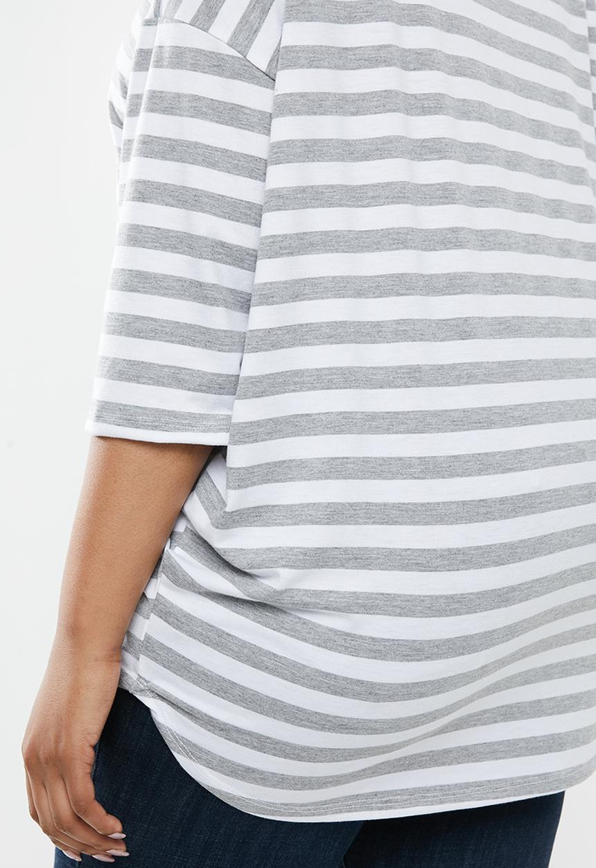 edit Plus - Classic T-shirt (plus) - grey & white 