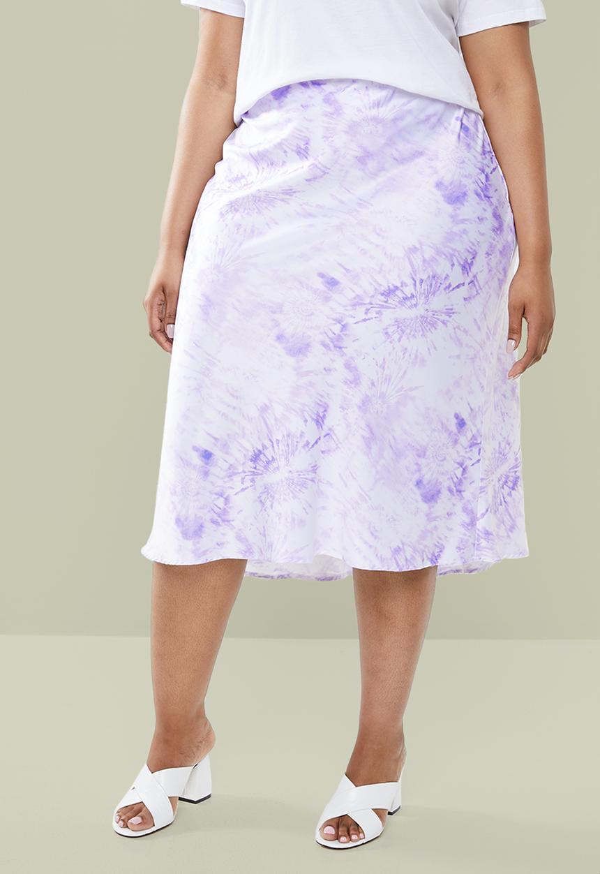 Superbalist - Bias cut skirt - purple & white