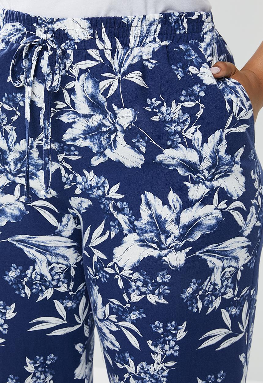 edit Plus - Wide leg pant - blue & white