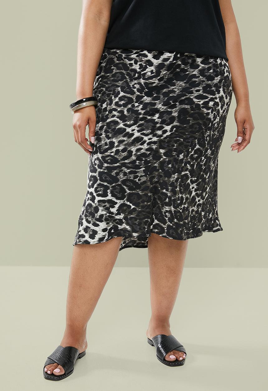 Superbalist - Bias cut skirt - black & grey