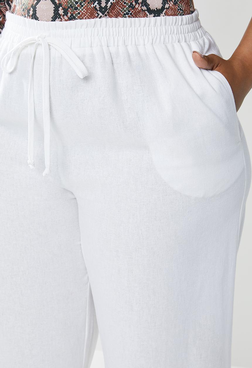 edit Plus - Wide leg pant - white