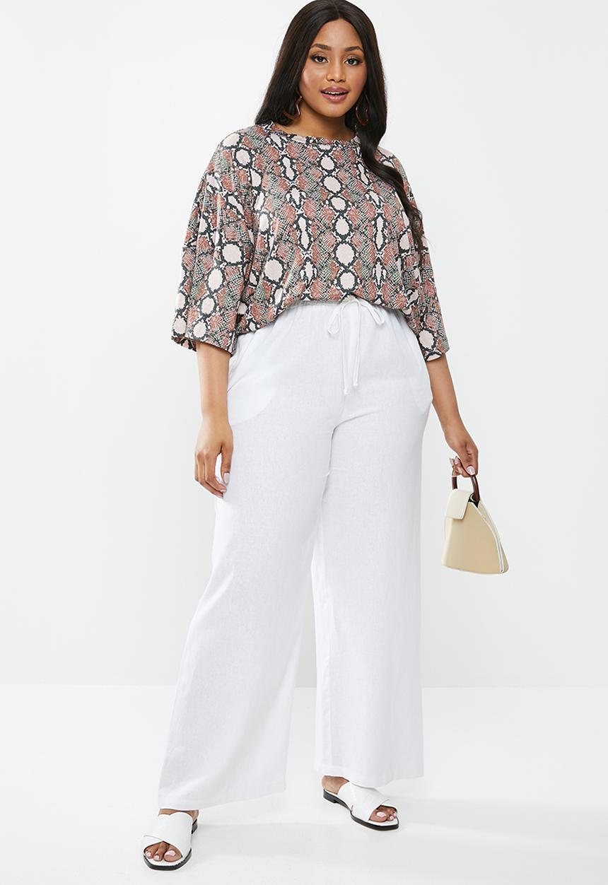 edit Plus - Wide leg pant - white