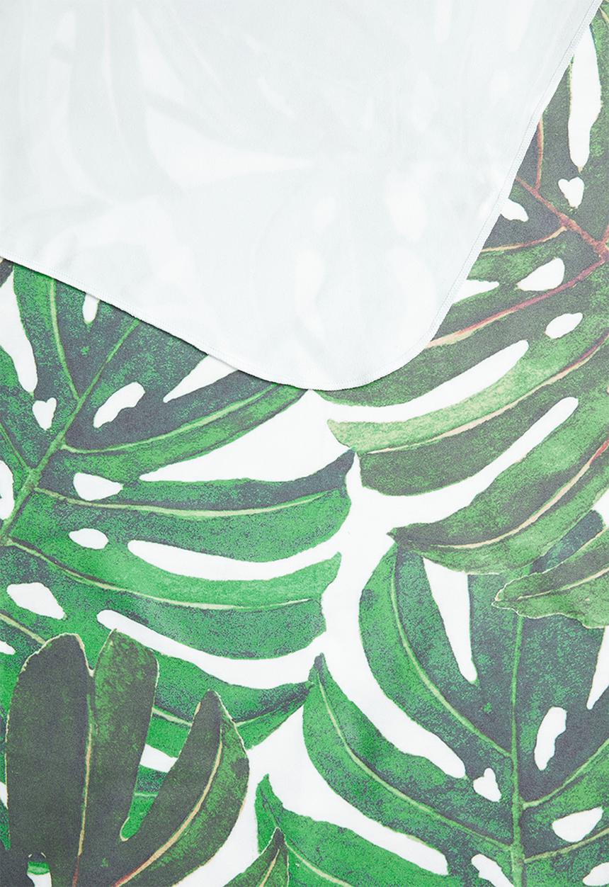 Bobums - Printed yoga towel - big green leaves