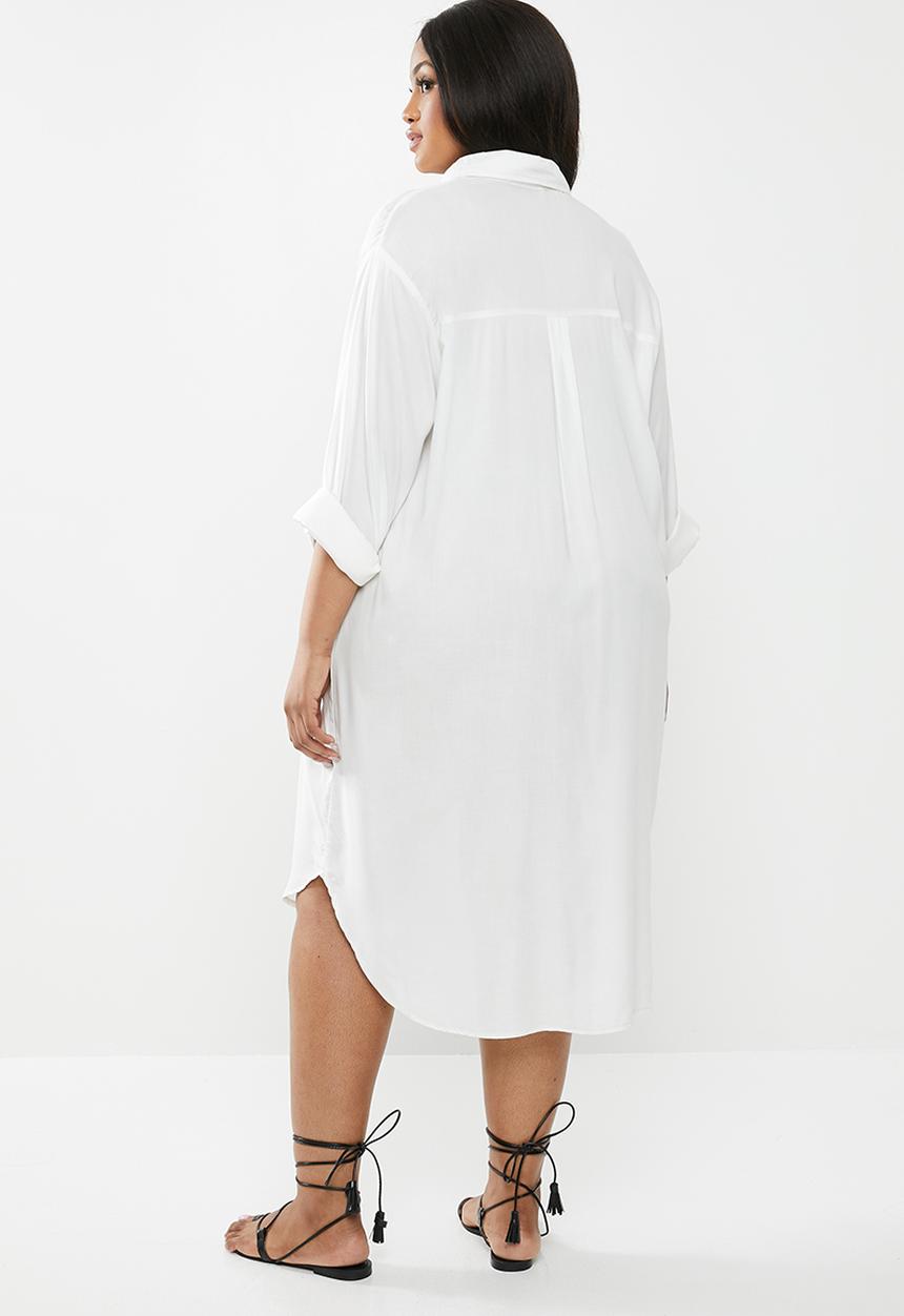 Superbalist - Soft shirt dress - white