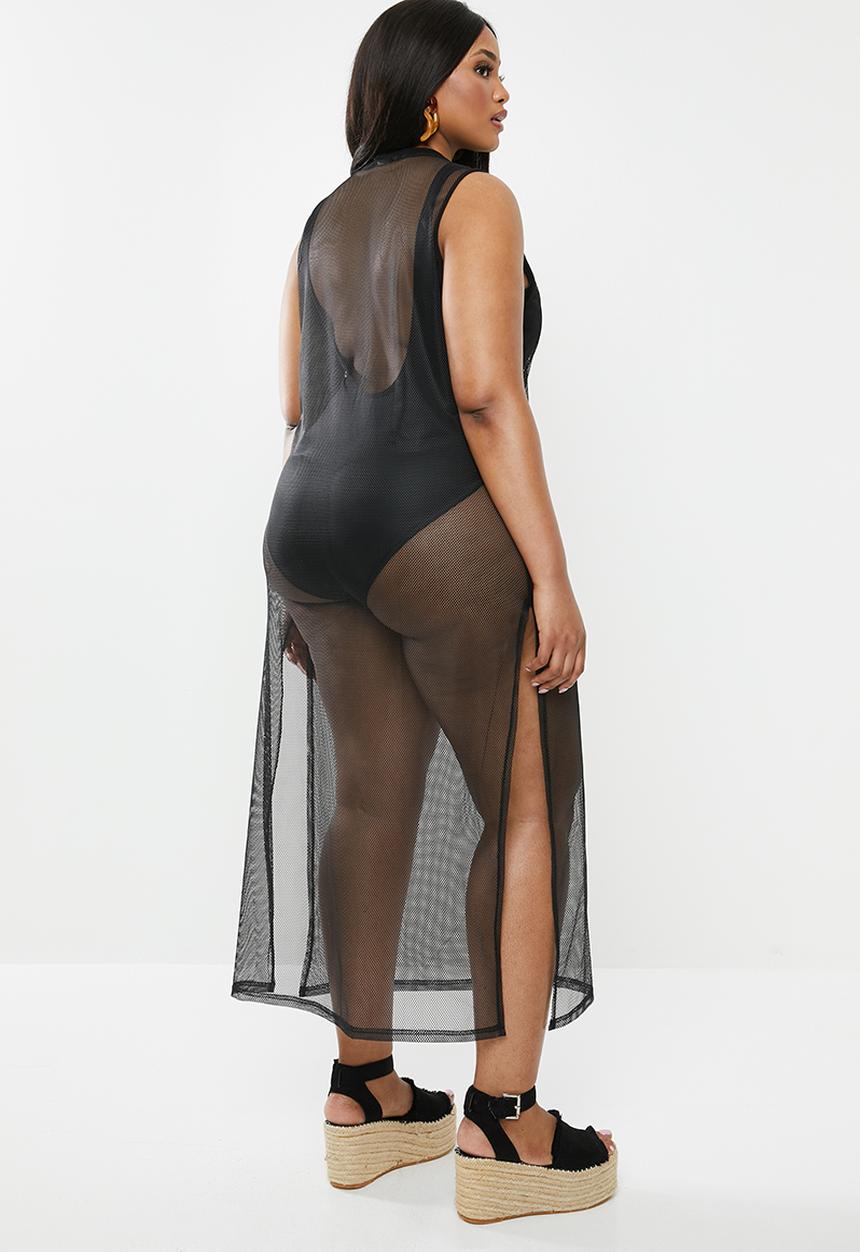 Superbalist - Mesh column dress - black